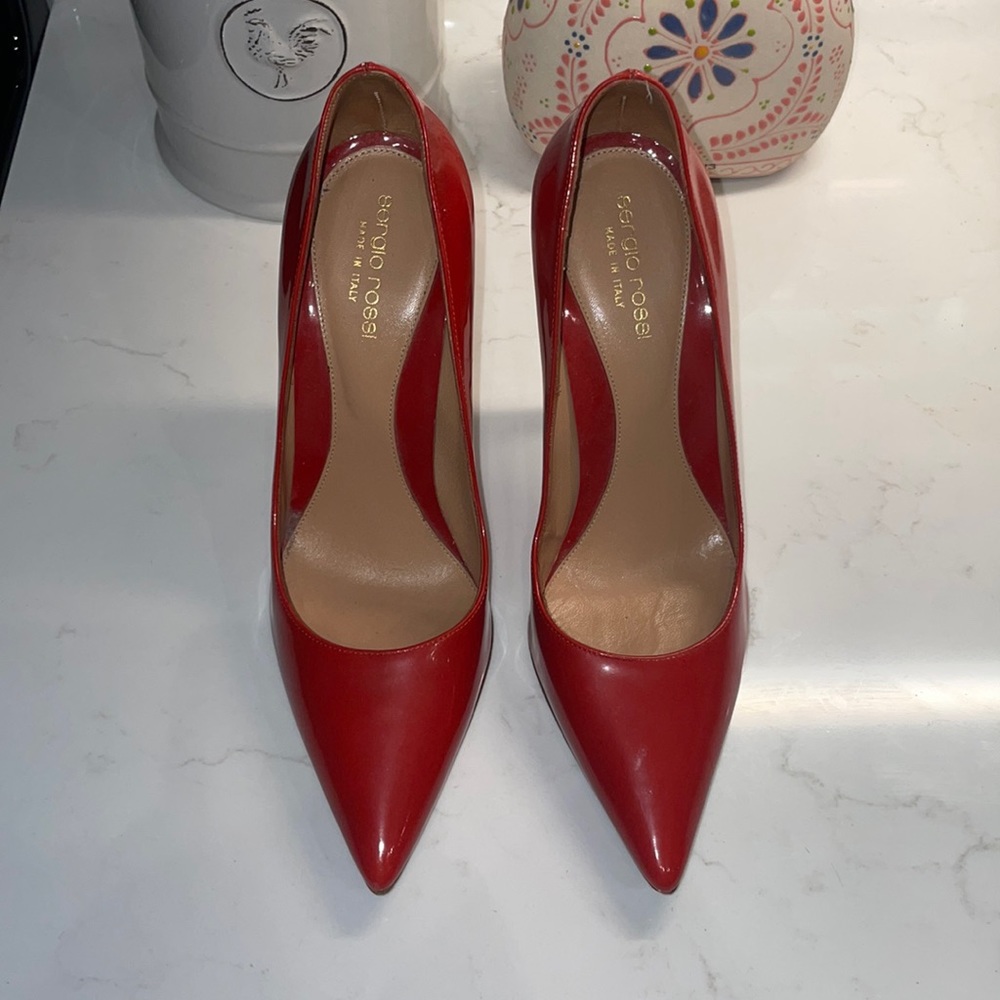 Sergio Rossi Red Patent Pumps